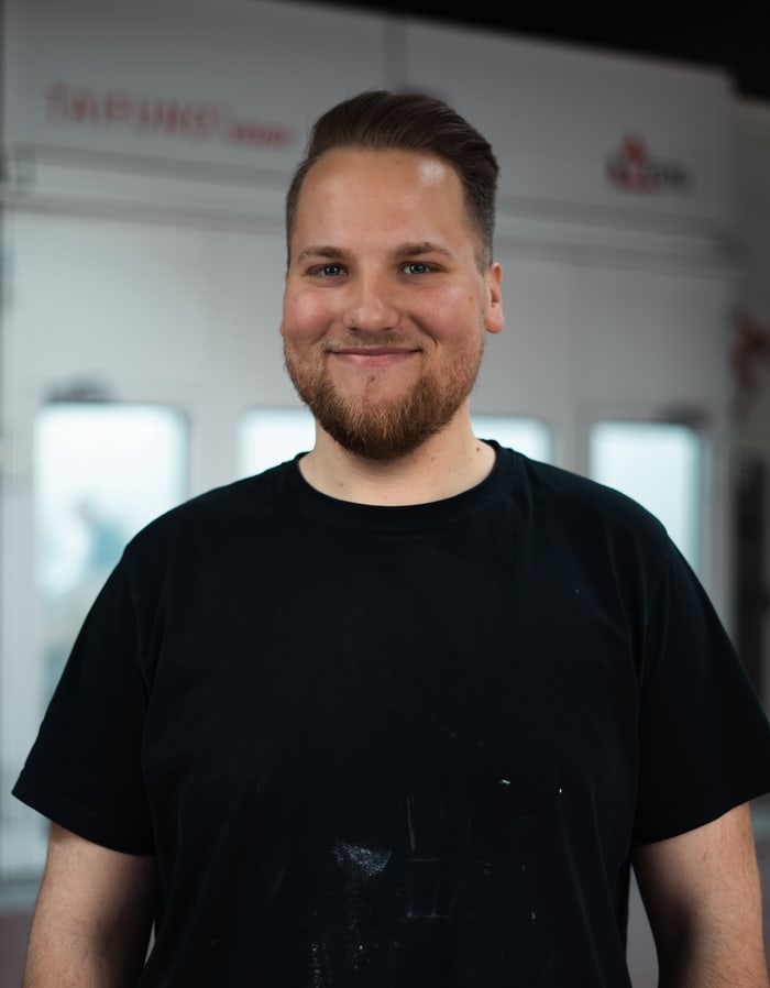 Leon Hermes, Kfz-Lackierergeselle bei Klinkhammer